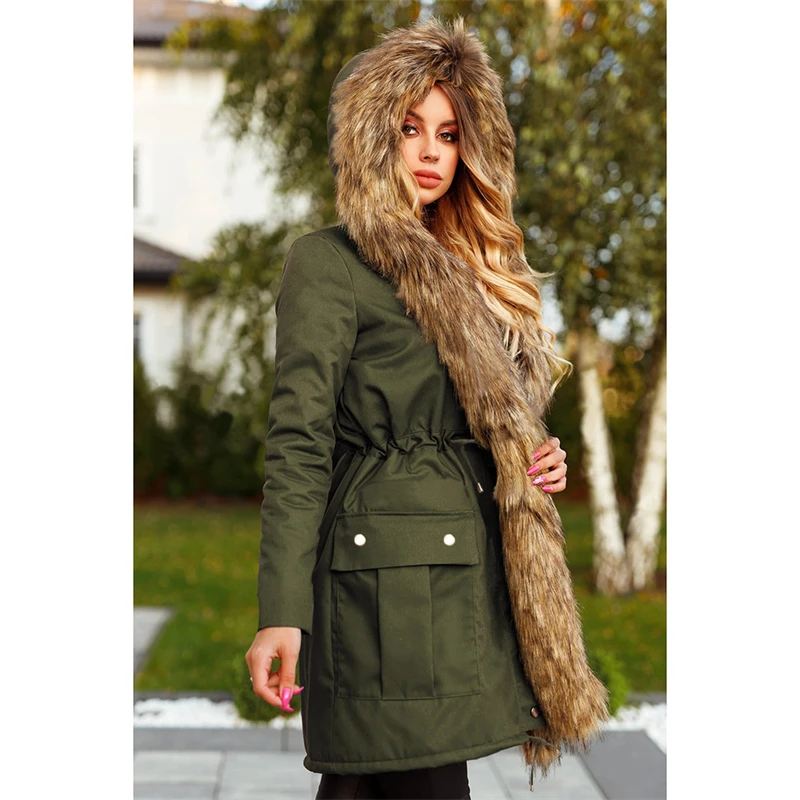 Дешевая Женская одежда и Бесплатная доставка Модный зимний длинный тренчкот в