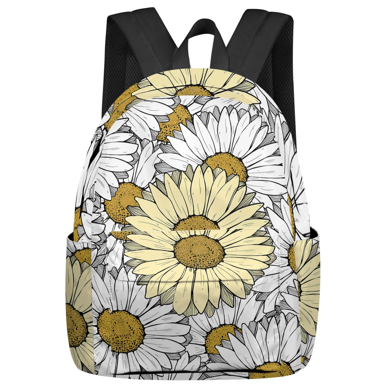 

Hand-Painted Flowers Chrysanthemums Backpacks Custom Student School Bags Laptop Backpack Men Women Female Travel Mochila