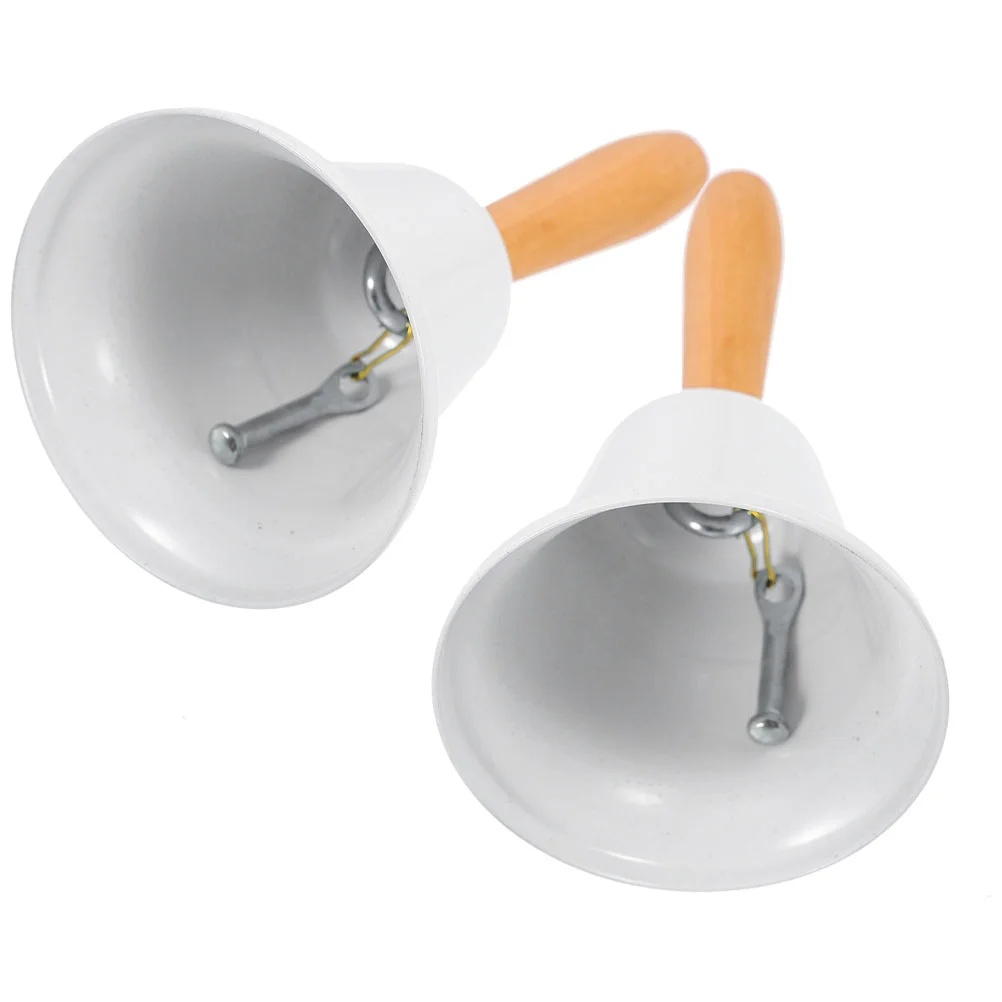 

2 Pcs Christmas Hand Bell Bells Decorations Metal Bar Manual Restaurant Hotel Dish Vintage Desktop Handheld