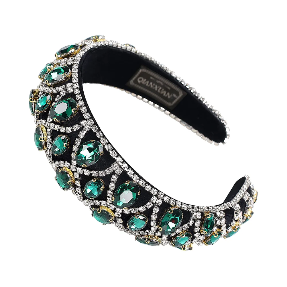 

Sponge Headband Rhinestone Girl Decors Manual Hairband Woman Headdress Accessory Bride