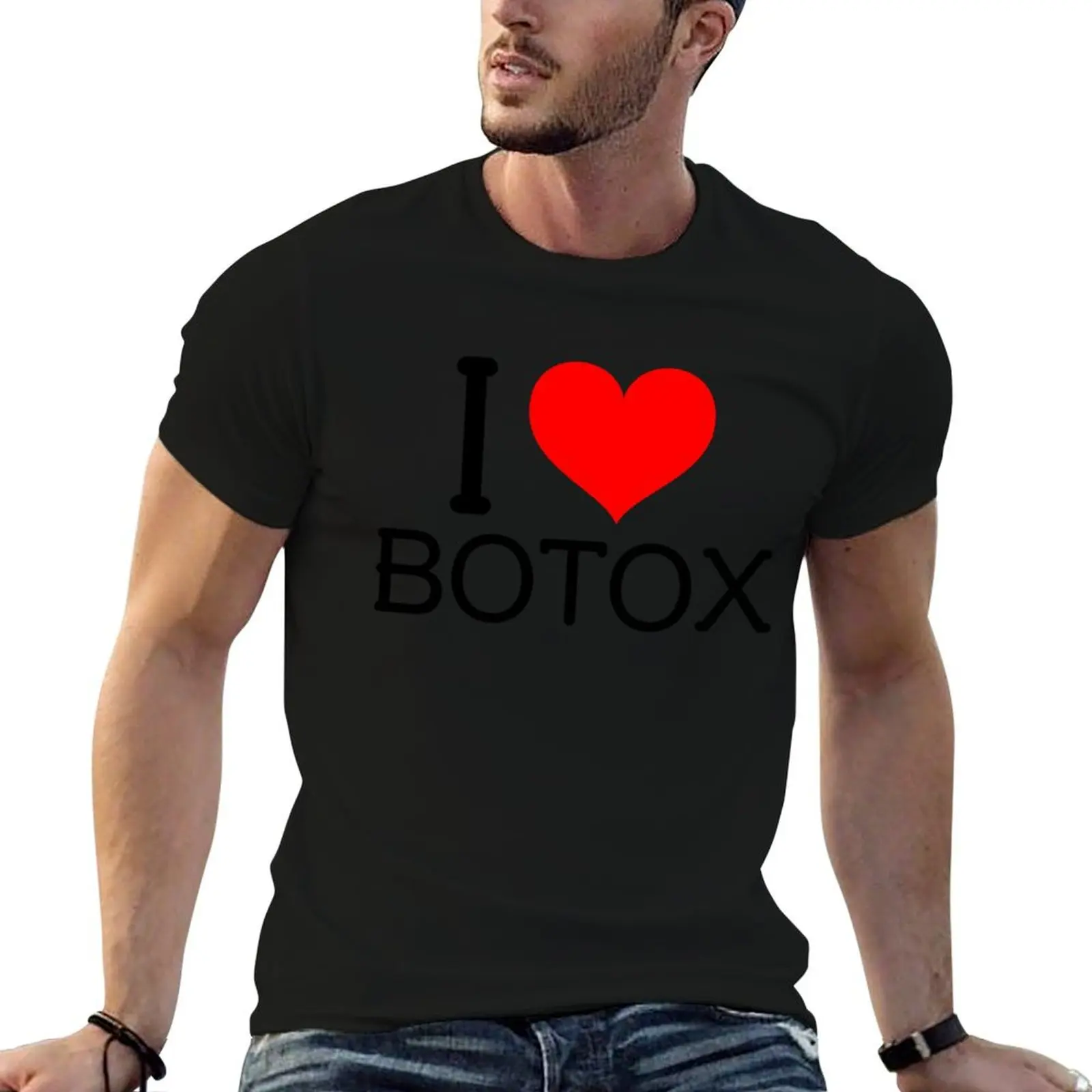 Футболка I love botox дизайнерские рубашки винтажные футболки футболка для мужчин
