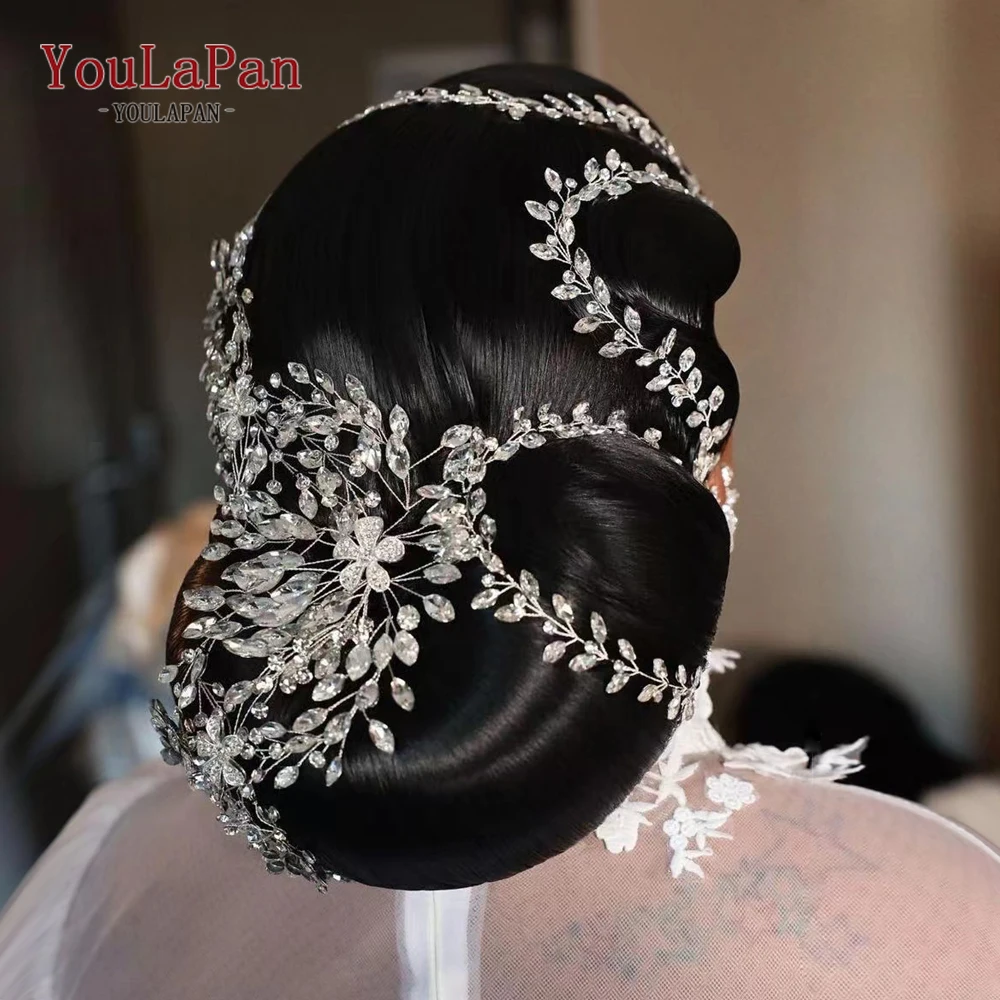 

YouLaPan HP390 Shiny Bridal Headpiece Alloy Flower Headband for Wedding Bride Jewelry Woman Headdress Wedding Hair Accessories