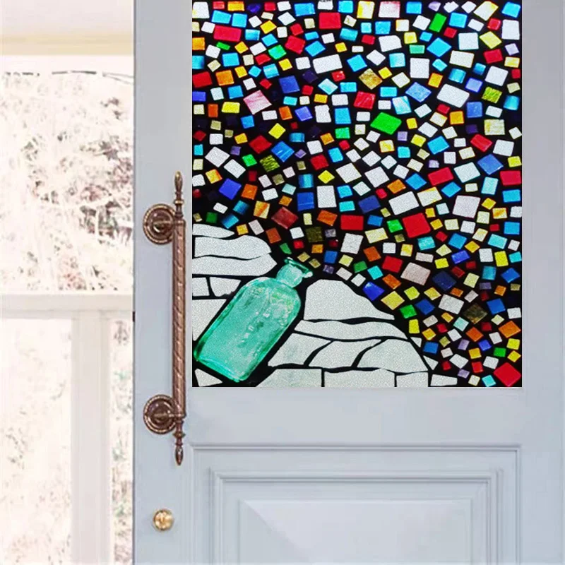 Статические липкие матовые оконные пленки из витражного стекла индивидуального