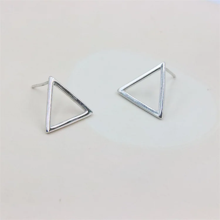 

ZFSILVER 100% 925 Sterling Silver Fashio Smooth Rectangle Stud Earrings For Women Lovely Girl Jewelry Accessories Brincos Party