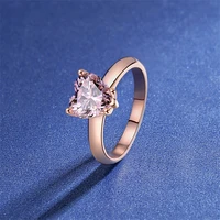 sherich hot selling high carbon diamond yellow stone ring women fashion elegant rose gold luxury pink anniversary jewelry