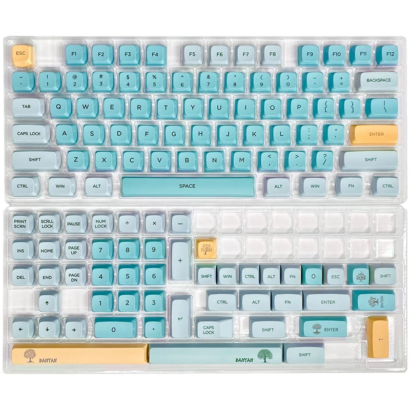 

PBT Thermal Sublimation Mechanical Keyboard Keycaps Personality XDA Cherry Height Ball Caps Botanical Garden Banyan Retro Keycap
