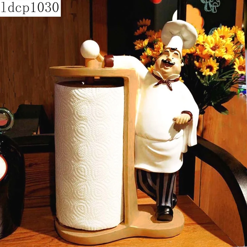 

Resin Kitchen Paper Towel Holder Creative Household Paper Roll Holder Vertical Chef Paper Towel Holder Toilet Paper Towel Tube