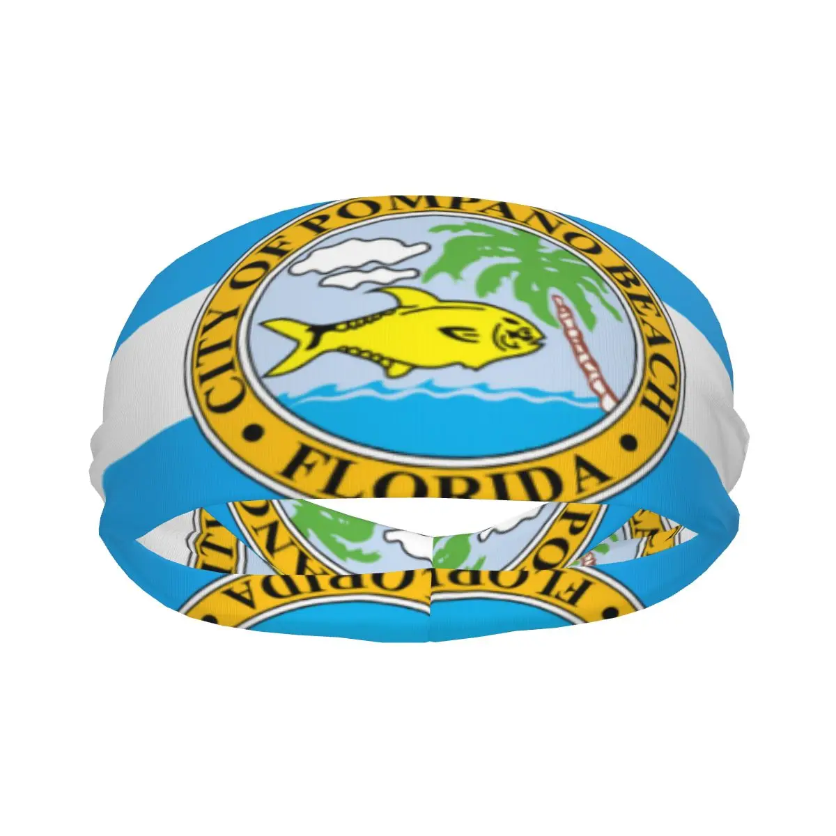 

Sports Sweatband Breathable Headband Sweat Hair Head Band Flag Of Pompano Beach Florida Yoga Headband
