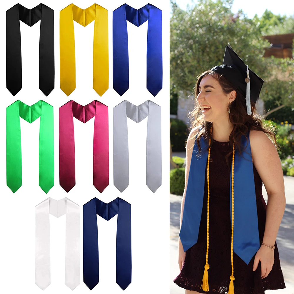 

Unisex Celebration Photo Props Graduation Uniform Academic Dress Graduation Stole Sash Graduation Robes Black Sashes