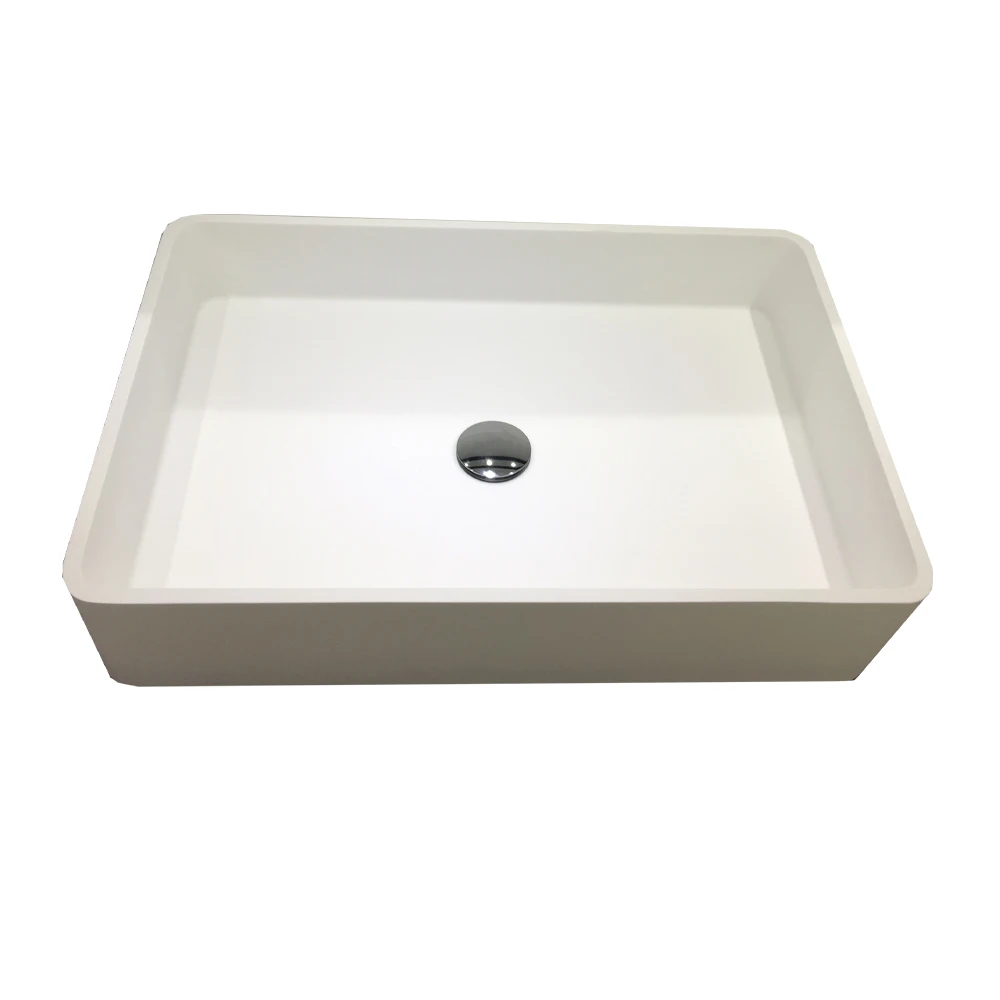 

Bathroom Rectangular Solid Surface Stone Counter Top Vessel Sink Fashionable Corian Wash Basin RS3812