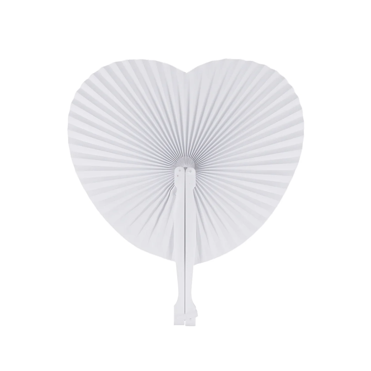 

Fan Fans Folding Paper Hand Wedding White Heart Handheld Chinese Party Blank Folded Round For Diy Foldable Held Decor Art