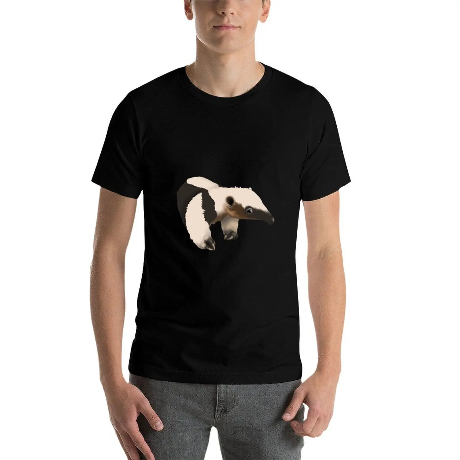 Фото Футболка Baby Tamandua, мужские футболки, облегающие футболки, футболки из 100% хлопка, мужские футболки с забавным рисунком №3