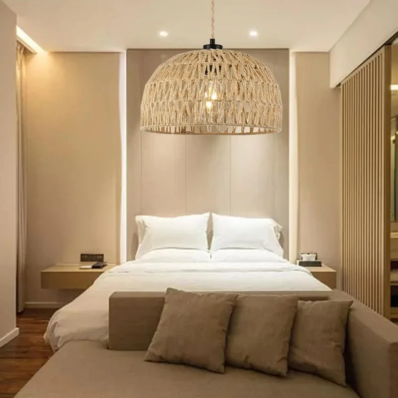 Декоративная подвесная люстра в стиле ретро Модный тканевый абажур для кафе