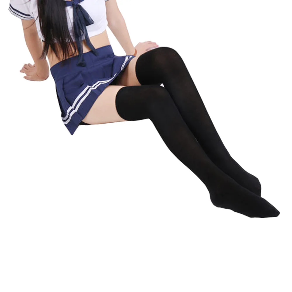 

Носки в японском стиле Лолита в полоску для студенток теплые Гольфы выше колена женские сексуальные эротические длинные чулки до бедра акс...