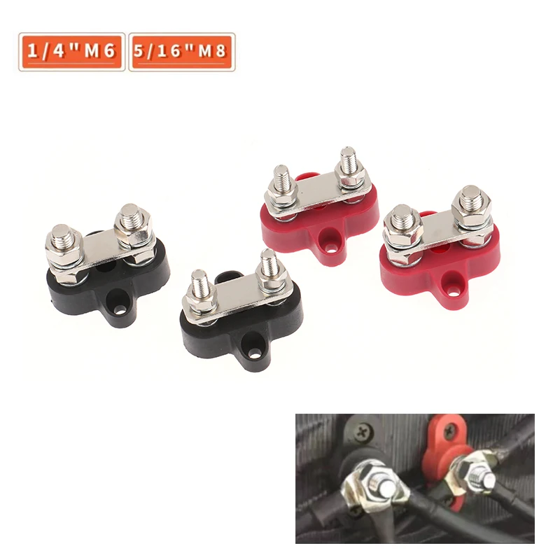 

1/4" 5/16" Terminal Block Studs M6 M8 Junction Block Bus Bar Insulated Terminal