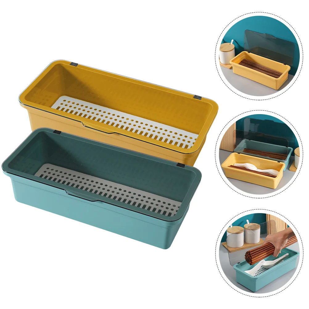 

Utensil Box Cutlery Case Organizer Multi Accessory Home Chopsticks Function Delicate Holders Countertop Household Storage Holder