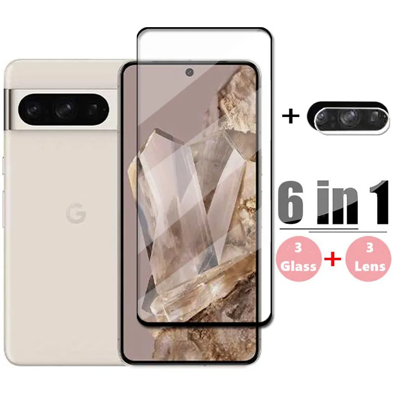 Vetro 6 In1 Per Google Pixel 8 Pro Vetro Temperato Google Pixel 8 Pro Protezione Dello Schermo Pellicola Protettiva Per Lenti Del Telefono Pixel 8 7 7