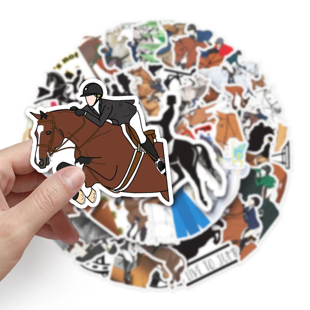 

10/50Pcs Equestrian Horse Graffiti Sticker Creative Waterproof Suitcase Laptop Mobile Phone Helmet Scooter Water Cup sticker