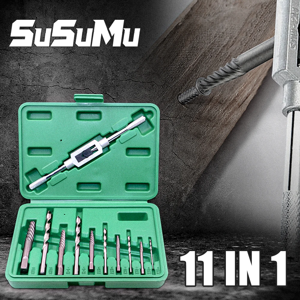

SuSuMu Damaged Screw Extractor Set Stripped Broken Bolt Reomver Tools Kit for Speed Taking Out (With Box)