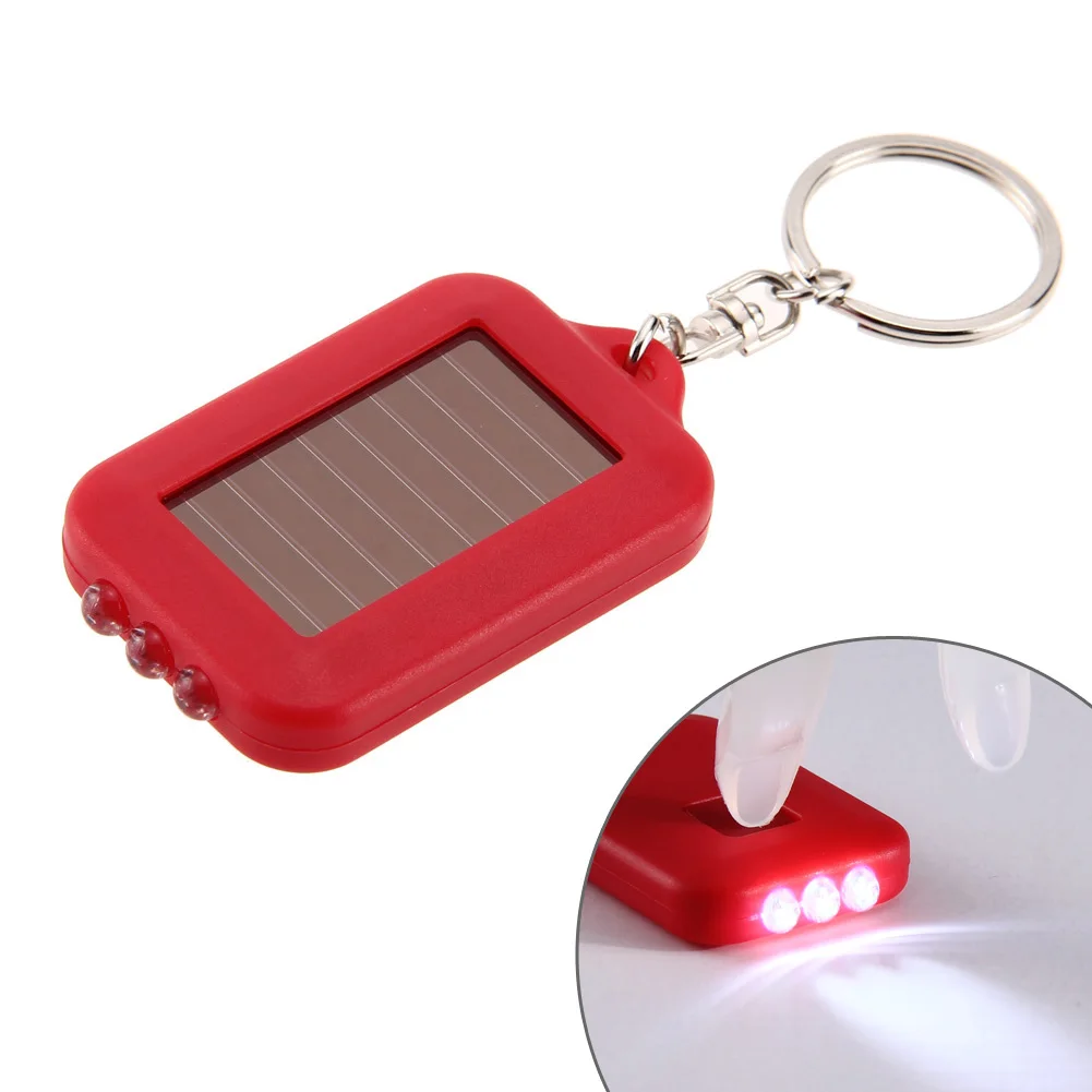 

Mini Solar Power 3 LED Light Keychain Keyring Torch Outdoor Portable Flashlight Tools Ooutdoor Light Emergency Light