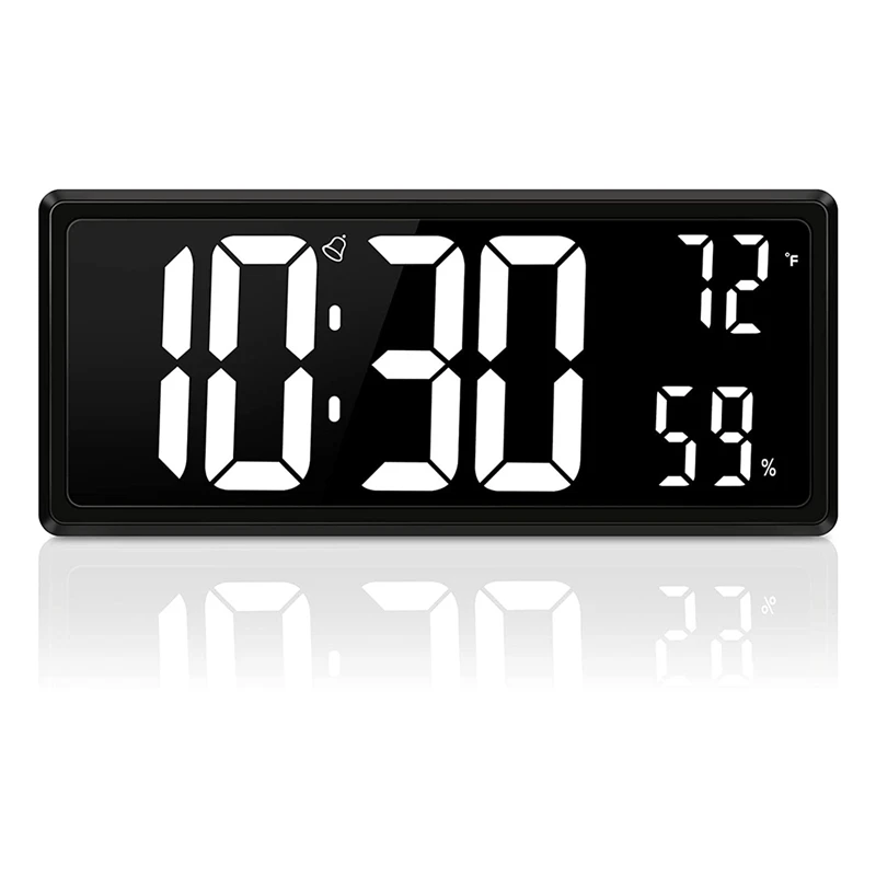 

14.3 Inch Large Digital Wall Clock,With Temperature, Date And 12/24H, Auto-Dimming Silent Alarm Wall Clocks For Home