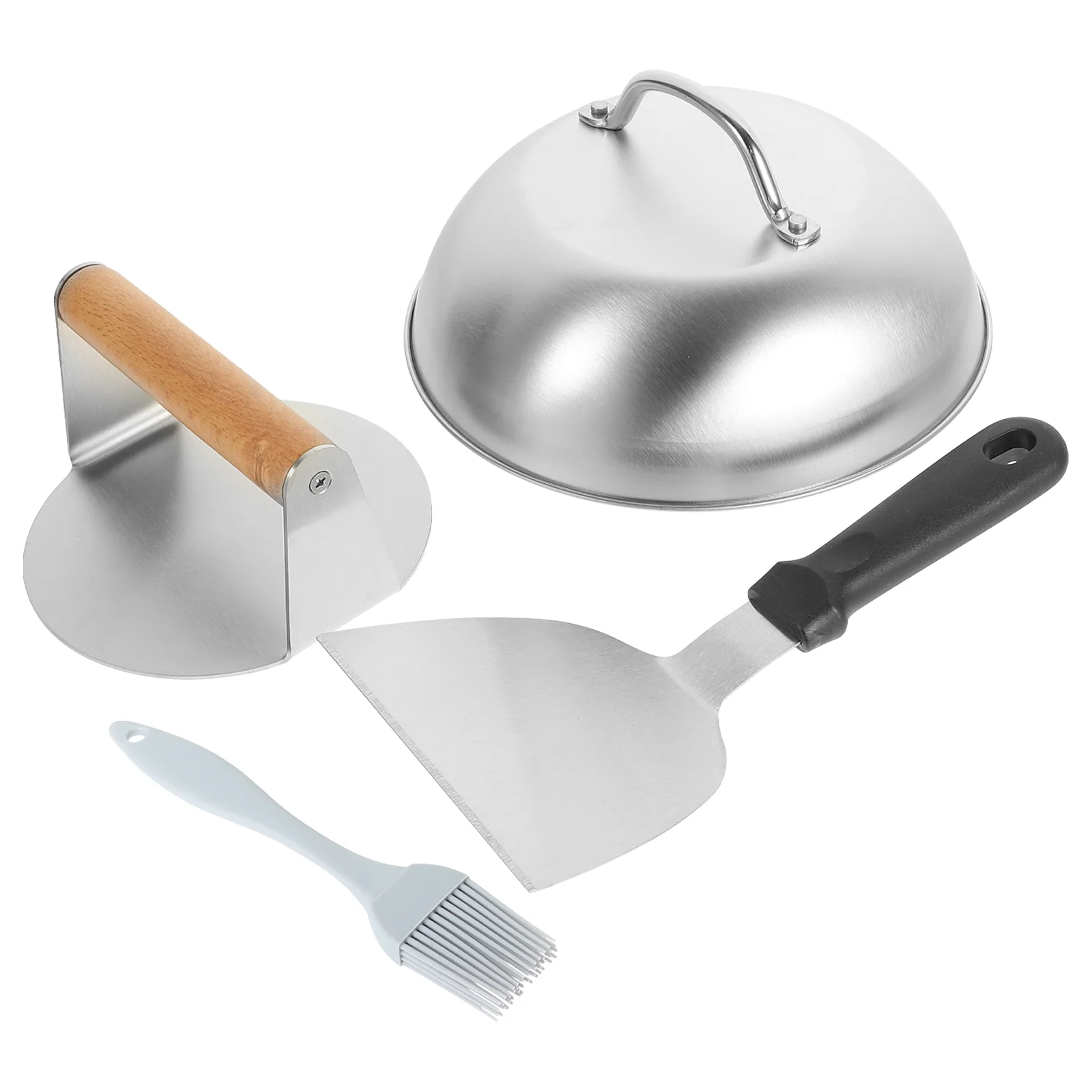 

1 Set Stainless Steel Burger Press Handle Burger Tools Metal Burger Gadget