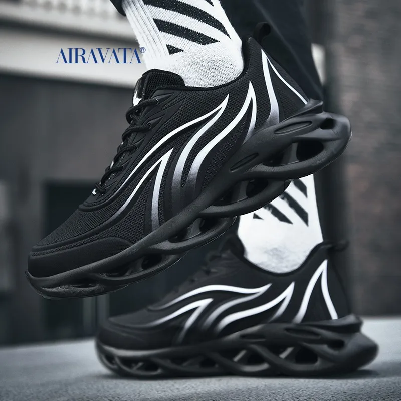 Sneakers Men Flame Printed Sneaker Flying Weave Sports Shoes Comfortable Running Shoes Outdoor Man Athletic Shoe Zapatillas