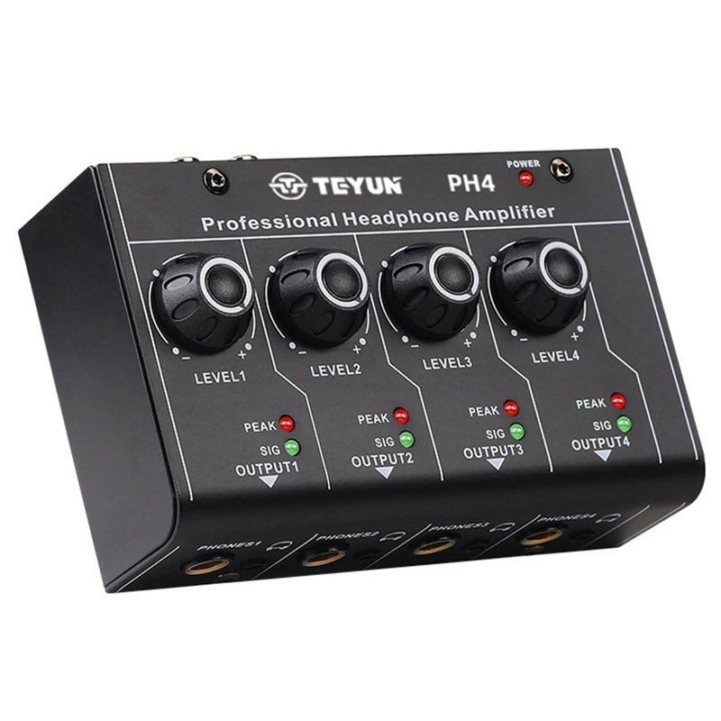 

Headphone Amplifier Audio Mixer 4 Channel Headphone Distributor Mobile Phone Computer Audio Mixer PH4