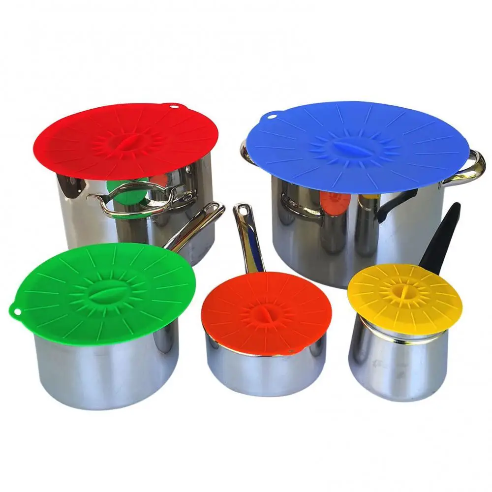 

Practical Sealed Multifunctional Reusable Food Storage Cover 5Pcs/Set Conveneint Stylish Refrigerator Universal Bowl Pot Lid