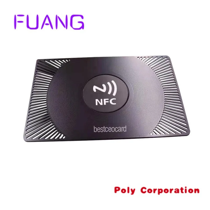Customize black RFID nfc business card smart blank nfc metal card with chip