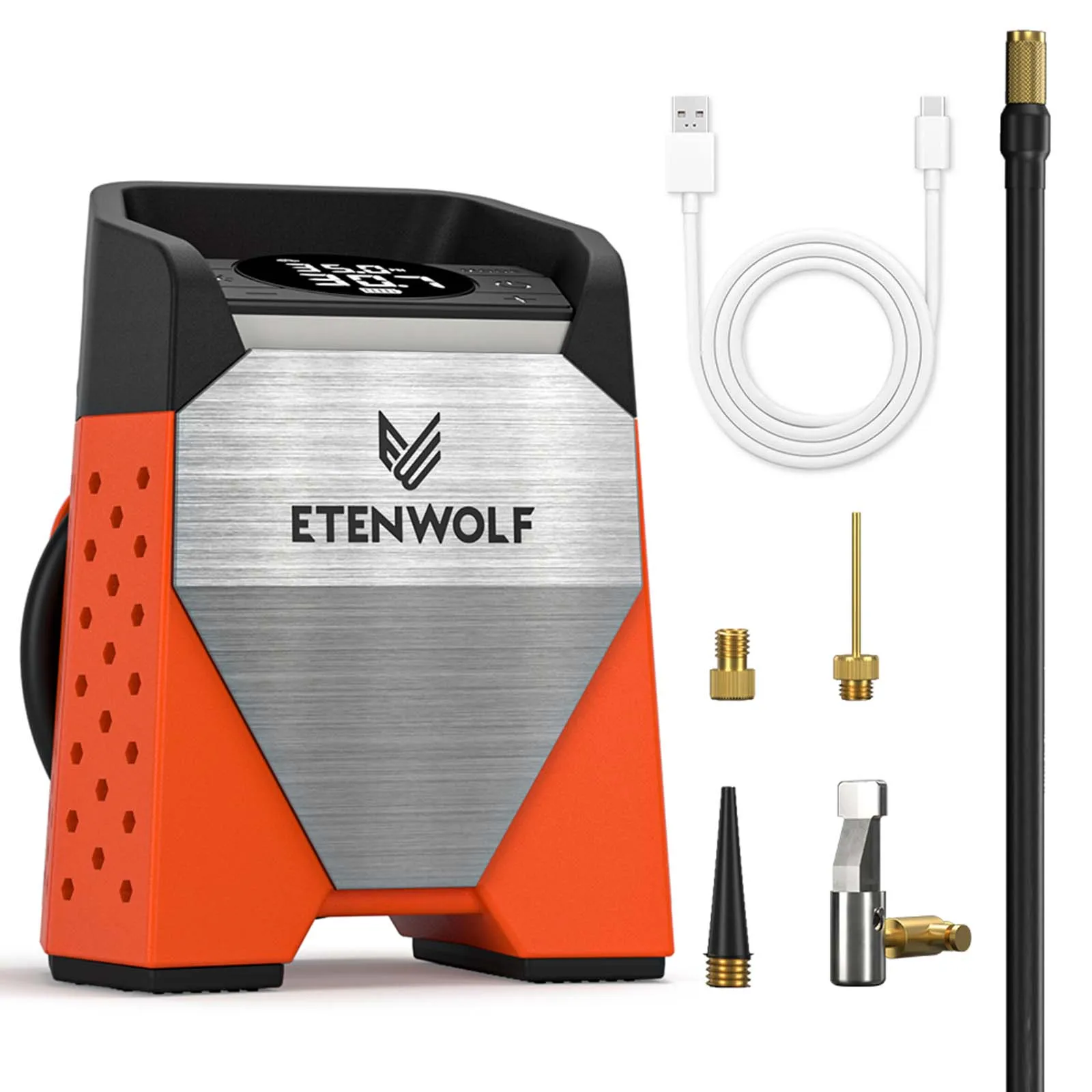 

ETENWOLF ZEPHYR S3 Портативный воздушный компрессор для накачивания шин, быстрая накачка на 1 мин и 100% рабочий цикл, воздушный насос 160 фунтов на квадратный дюйм для автомобилей