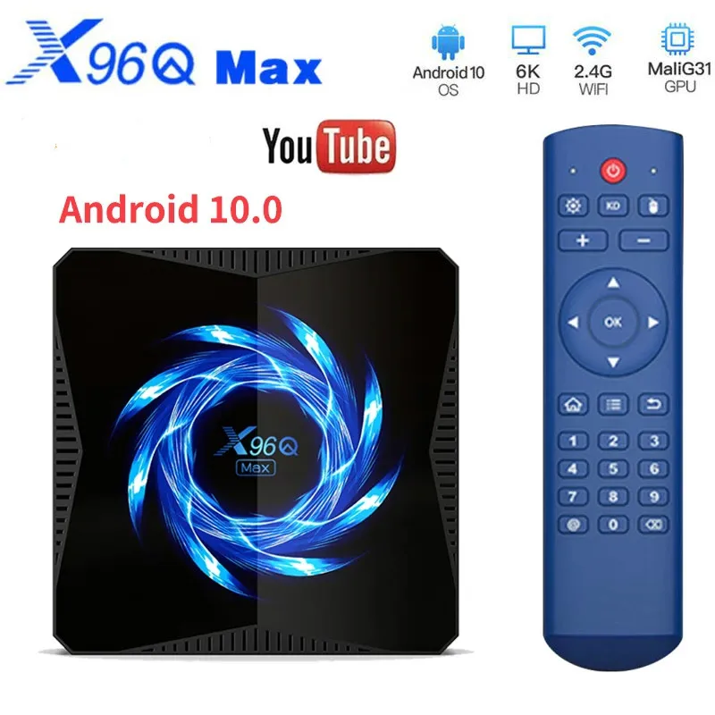 

Приставка Смарт-ТВ X96Q MAX, Android 10,0, 4K, Wi-Fi, 4 + 5,0 ГБ
