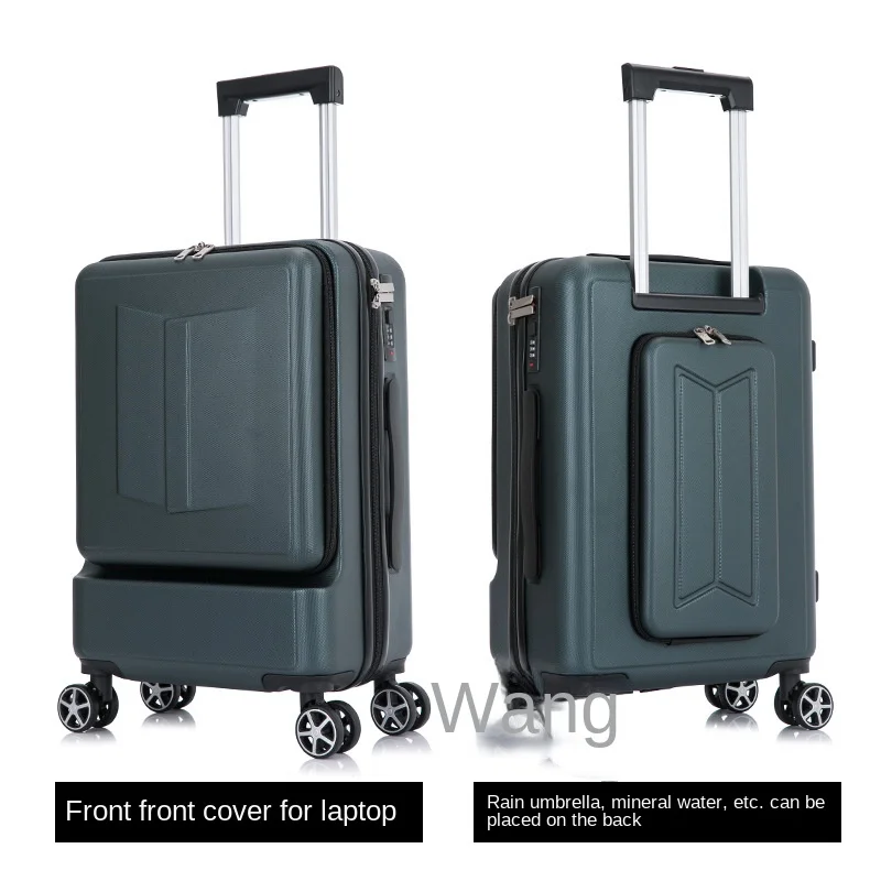 2022 New Business Luggage 20-Inch/24-Inch Front and Rear Opening Trolley Case Universal Wheel Men's Short-Term Suitcase