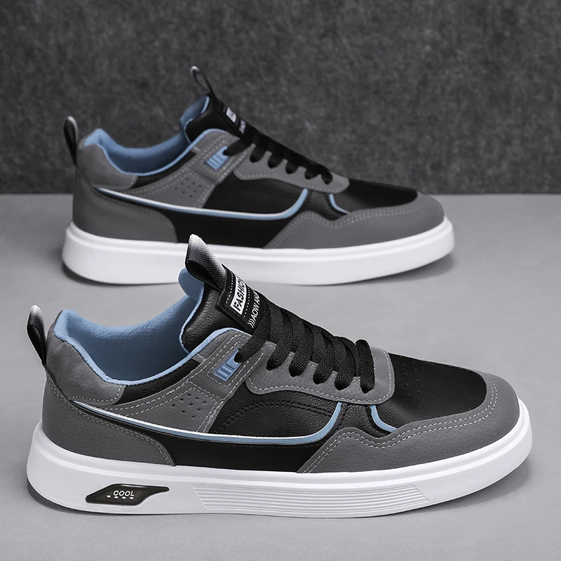 

New Casual Fashion Sneakers Leather Outdoor Running Non-Slip Designer Student Tennis Loafers Flat Men Shoes