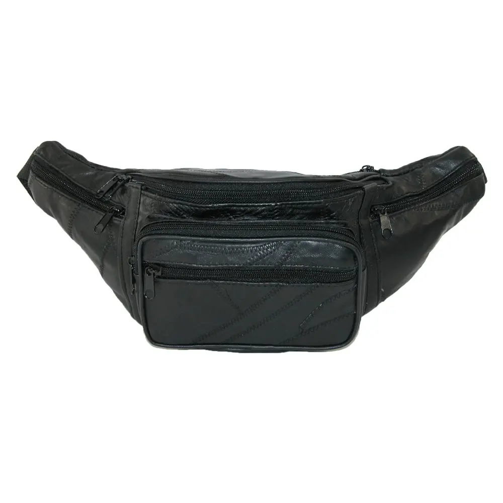 Patch Leather Large Waist Pack, Size  one size