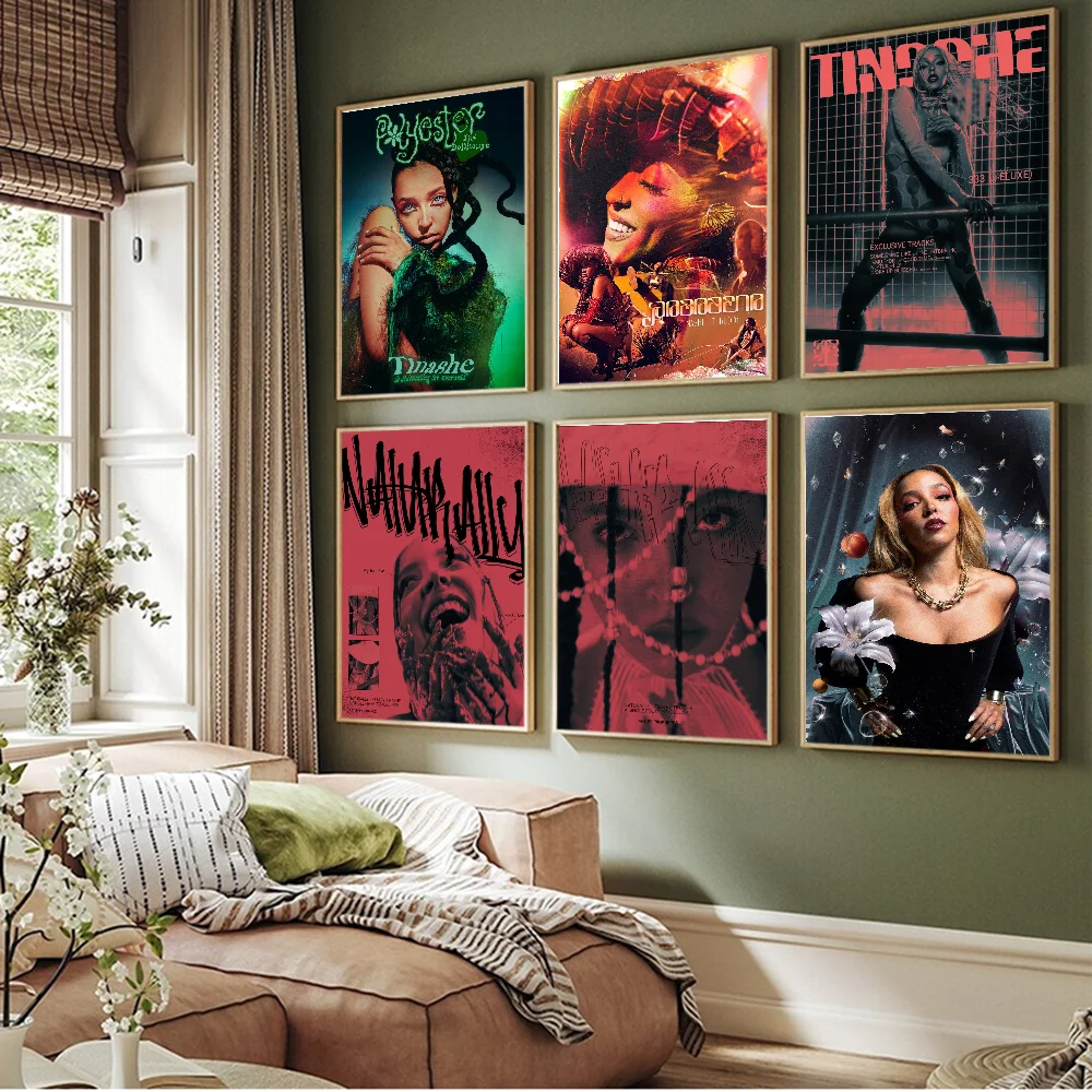 Самоклеящийся Художественный Постер Singer Tinashe Белая Крафт-бумага Современный