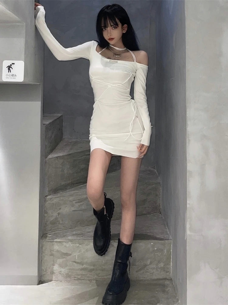 Женское мини-платье с завышенной талией облегающее короткое платье в Корейском