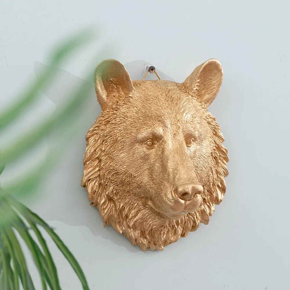 Маленькое золотое украшение на голову животного настенная подвеска Лев медведь