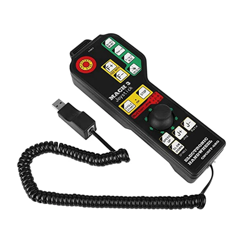 

1 шт. ЧПУ контроллер, гравировальный станок, ручное управление, черный металлический USB разъем, 6-осевое управление