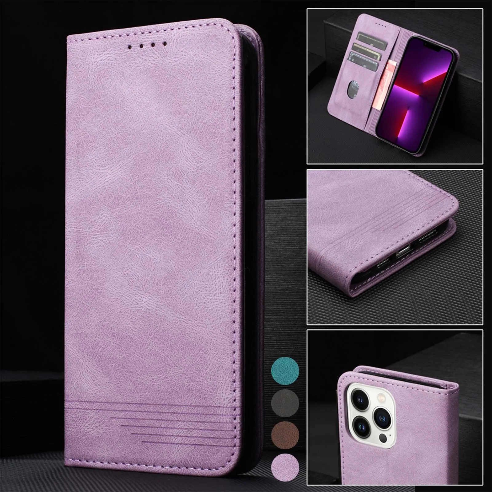 

Dual Magnet Phone Case For Redmi 10C 7 7A 8 8A 9 9A 9C 9T 10 K40 Redmi Note 7 8 9 10 Pro 11 Pro 10T 10S 9T Leather Wallet Cover