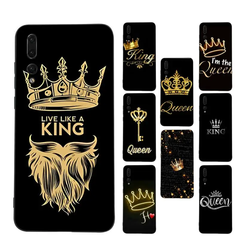 

King and Queen Phone Case Soft Silicone Case For Huawei p 30lite p30 20pro p40lite P30 Capa