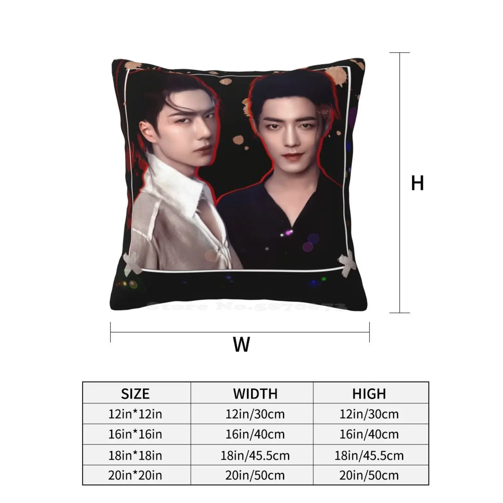 Забавная Милая декоративная квадратная наволочка Wang Yibo / Xiao Zhan Why R U The Series 2Gether