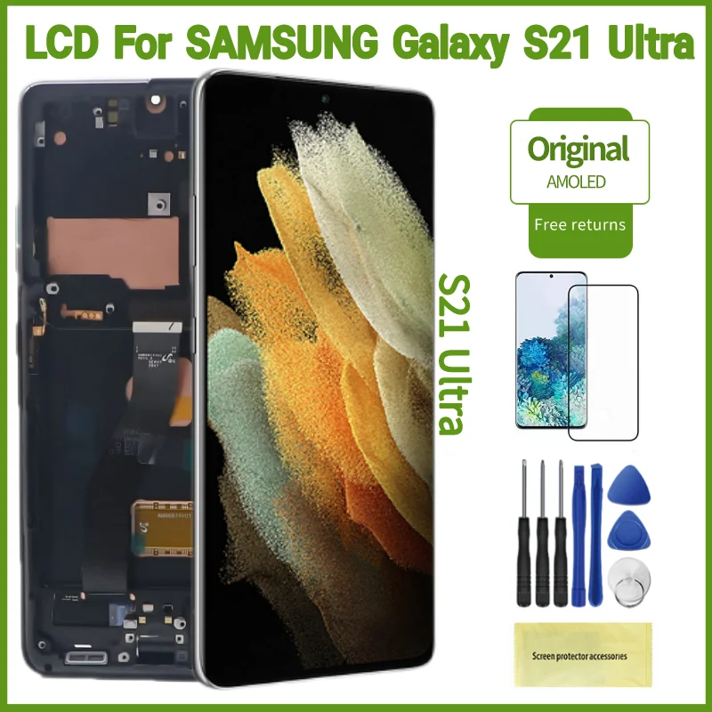 100% Original S21 Ultra G998F 5G Screen For Samsung Galaxy S21 Ultra Display LCD 6.8