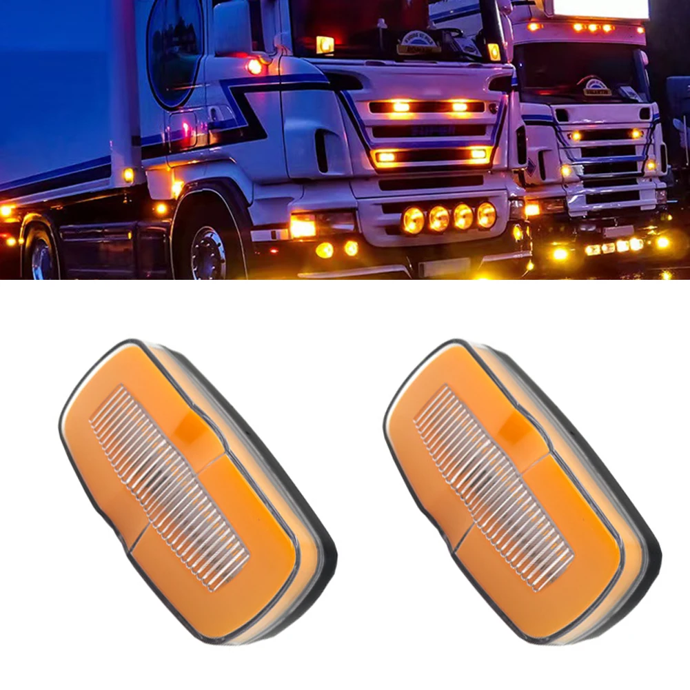 

2pcs LED Turn Signals Hot Sale 12V-24V Amber LED Turn Signal Yellow Flowing Water Blinker Tail Light For Trucks Replacement Part