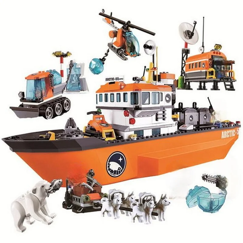 

10443 City Arctic Icebreaker Ice Breaker Ship Buildinlg Blocks Brick DIY Toys Kids Gifts Compatibe with City Friends 60062