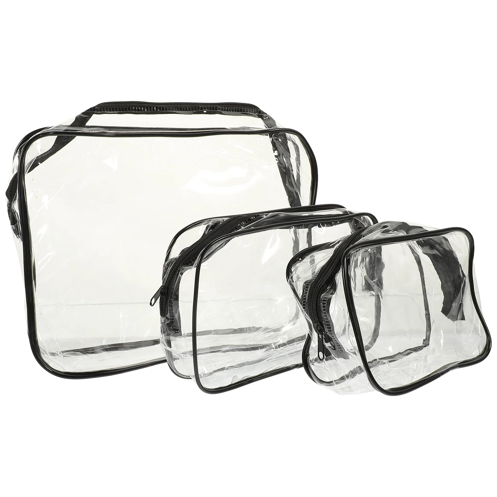 

Cleartoiletry Travel Makeupfor Transparent Stadium Toiletries Women Zip Pouch Organizer Tote Wash Airport Storage Container