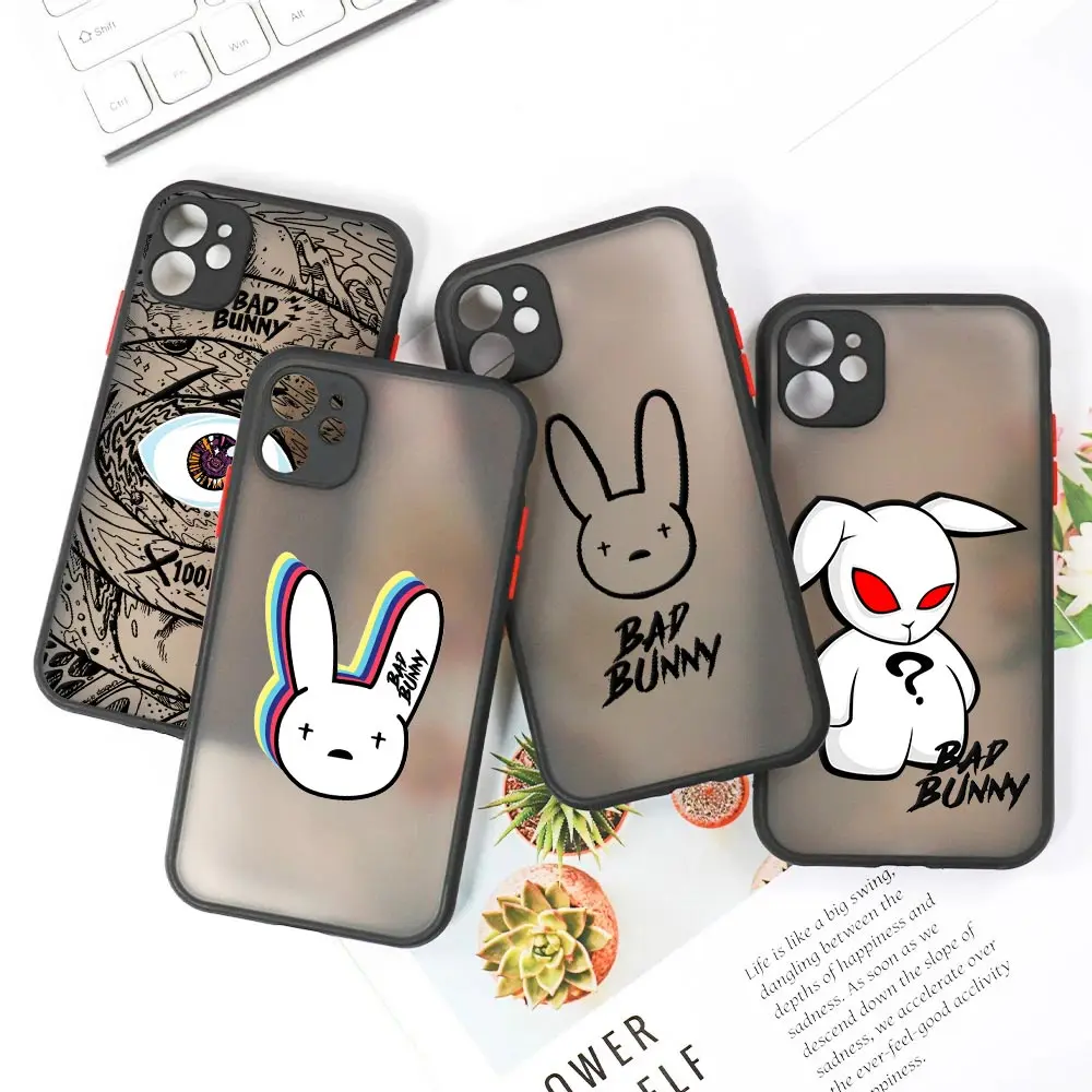 

Bad Bunny X100pre Love Matte Case For iPhone 14 13 Pro Max 12 11 Pro SE 2020 X XS XR 7 8 14 Plus Luxury Fundas Clear Back Covers