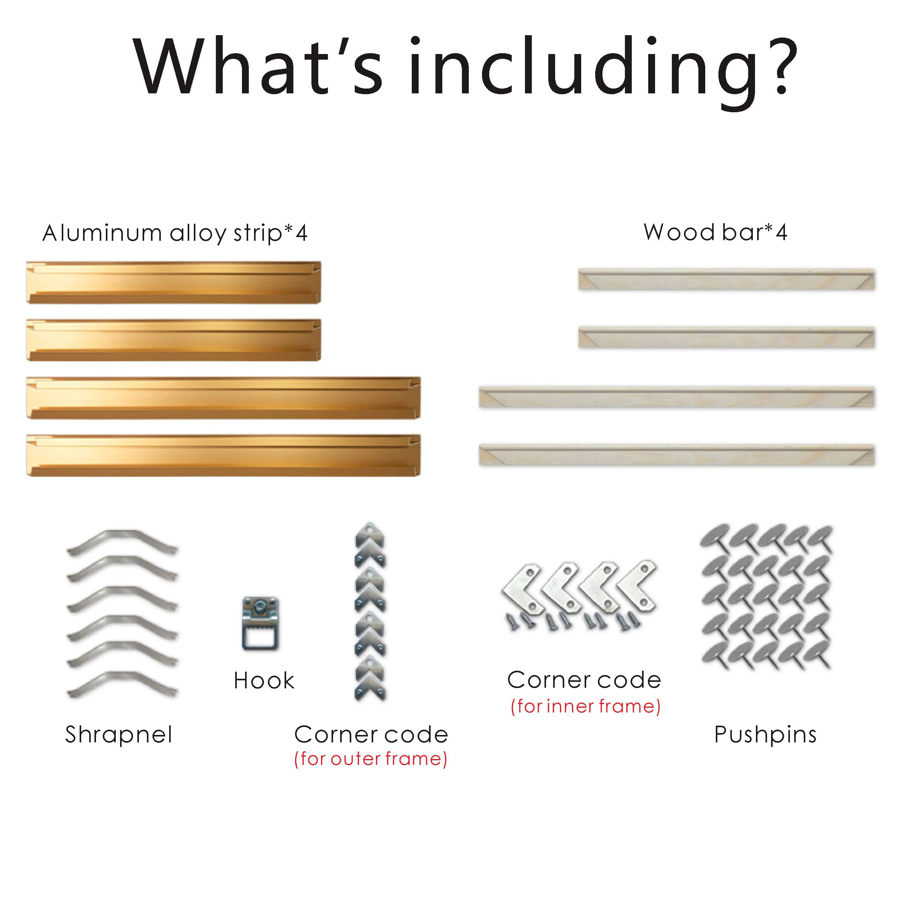 Алюминиевая Рамка 45x45 См Для Холста 50x50 - Современный Стиль Золотистая Черная