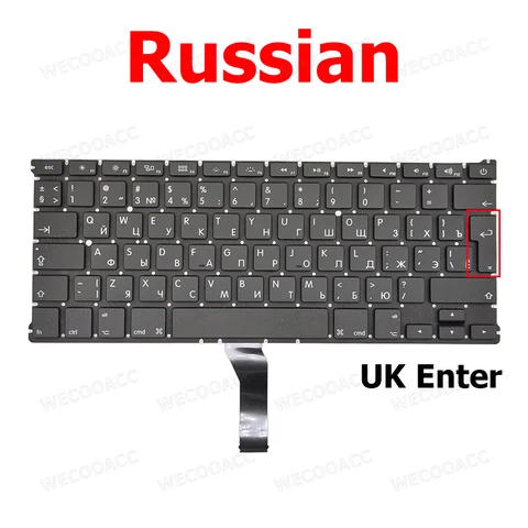 Новая сменная Русская клавиатура для Macbook Air 13 "A1369 A1466 Клавиатура 2011 2012 2013 2014 2015 2017 года