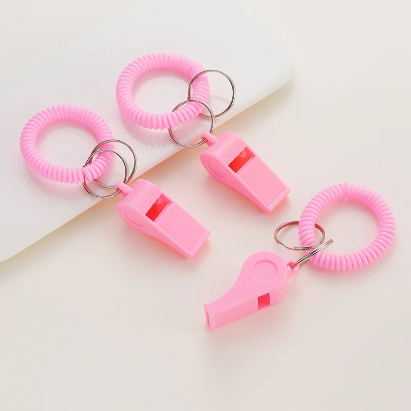 

Color Plastic Whistle Keychain Children's Toy Bracelet Spring Pendant Festive Gifts Creative Keyring Spot